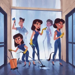 Mytí výkladních skříní